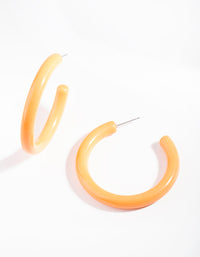 Orange Round Hoop Earrings - link has visual effect only