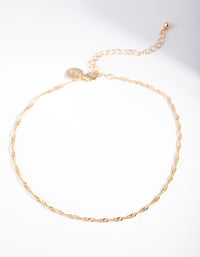 Gold Twist Chain Choker Necklace - link has visual effect only