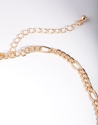 Gold Curb Chain Choker Necklace - link has visual effect only