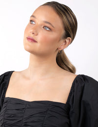 Gold Plated Sterling Silver Pattern Hoop Earrings - link has visual effect only