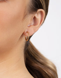 Gold Plated Sterling Silver Pattern Hoop Earrings - link has visual effect only