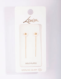 Gold Plated Sterling Silver Ball Third Earrings - link has visual effect only