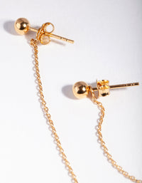 Gold Plated Sterling Silver Ball Third Earrings - link has visual effect only