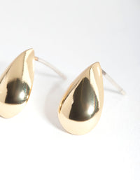 Gold Plated Sterling Silver Polished Teardrop Stud Earrings - link has visual effect only