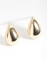 Gold Plated Sterling Silver Polished Teardrop Stud Earrings - link has visual effect only