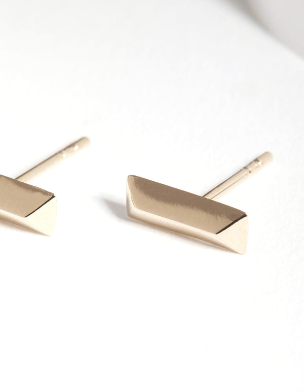 Gold Plated Sterling Silver Facet Bar Earrings