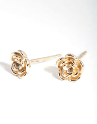 Gold Plated Sterling Silver Rose Stud Earrings - link has visual effect only