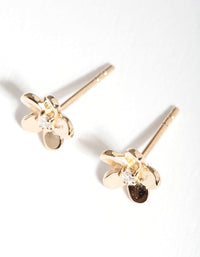 Gold Plated Sterling Silver Flower Cubic Zirconia Stud Earrings - link has visual effect only