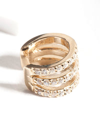 Gold Plated Sterling Silver Cubic Zirconia Ear Cuff - link has visual effect only