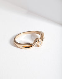 Gold Plated Sterling Silver Wave Ring - link has visual effect only