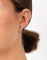 Rose Gold Plated Sterling Silver 15x2mm Hoop Earrings - link has visual effect only