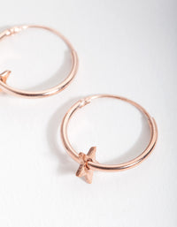 Rose Gold Plated Sterling Silver Star Hoop Earrings - link has visual effect only