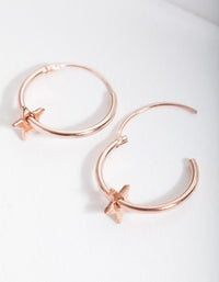 Rose Gold Plated Sterling Silver Star Hoop Earrings - link has visual effect only