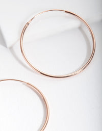 Rose Gold Plated Sterling Silver Plain 30mm Hoop Earrings - link has visual effect only