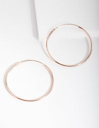 Rose Gold Plated Sterling Silver Plain 30mm Hoop Earrings - link has visual effect only