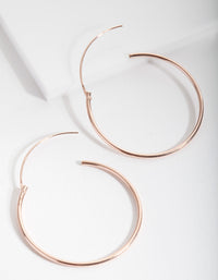 Rose Gold Plated Sterling Silver Plain 30mm Hoop Earrings - link has visual effect only