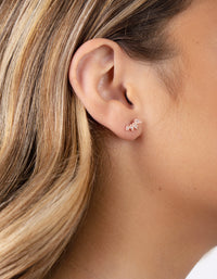 Rose Gold Plated Sterling Silver Pear Crawler Earrings - link has visual effect only