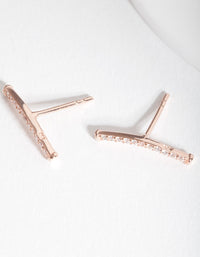 Rose Gold Plated Sterling Silver Cubic Zirconia Fine Crawler Earrings - link has visual effect only