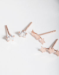 Rose Gold Plated Sterling Silver Star Crawler Earring 2 Pack - link has visual effect only