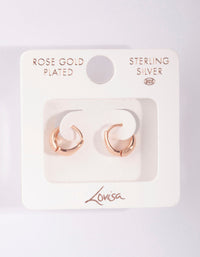 Rose Gold Plated Sterling Silver Huggie Earrings - link has visual effect only