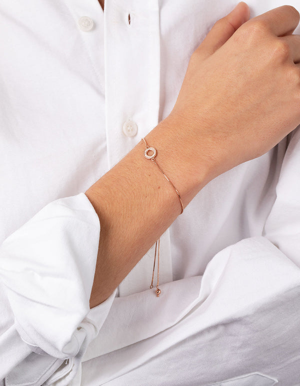 Rose Gold Plated Sterling Silver Open Toggle Bracelet