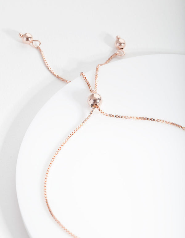 Rose Gold Plated Sterling Silver Open Toggle Bracelet