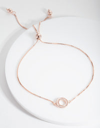 Rose Gold Plated Sterling Silver Open Toggle Bracelet - link has visual effect only