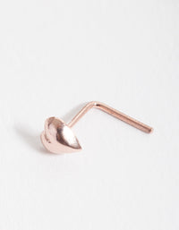 Rose Gold Plated Sterling Silver Heart Nose Stud - link has visual effect only
