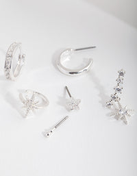 Silver Cosmic Cubic Zirconia Ear Stack - link has visual effect only
