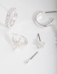 Silver Cosmic Cubic Zirconia Ear Stack - link has visual effect only