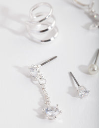 Silver Cross Cubic Zirconia Ear Stack - link has visual effect only