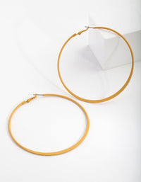 Mustard Flat Edge Hoop Earrings - link has visual effect only