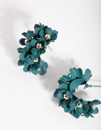 Green Mini Cluster Flower Hoop Earrings - link has visual effect only
