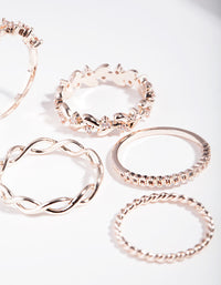 Rose Gold Cubic Zirconia Lattice Ring Pack - link has visual effect only