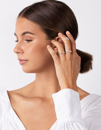 Silver Cubic Zirconia Eternity 5 Pack Rings - link has visual effect only