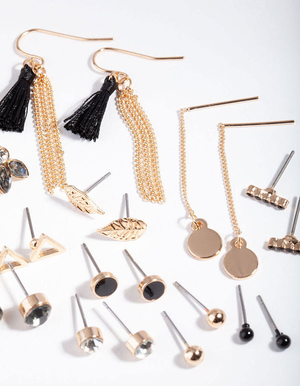 Black Tassel Earring 12 Pack