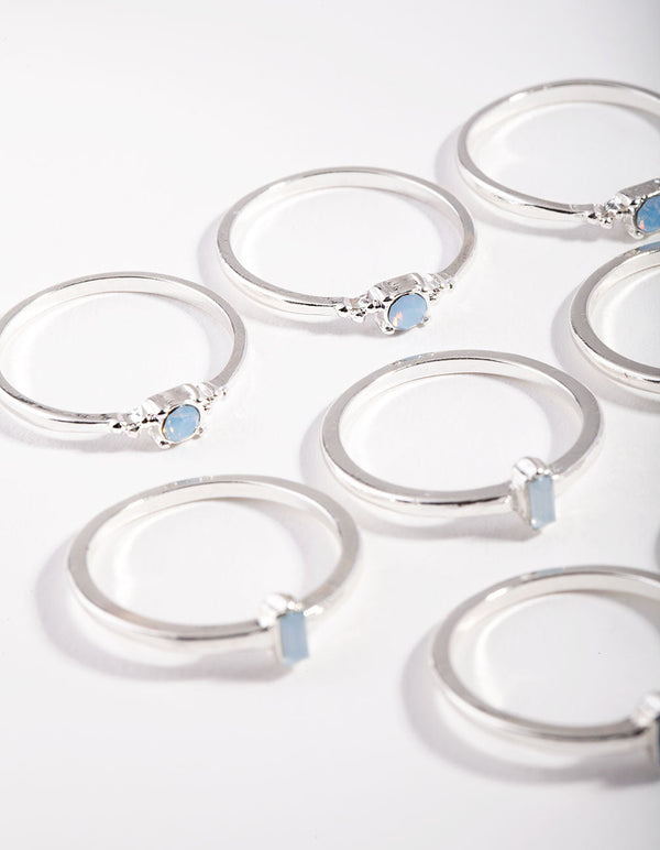 Silver Classic Opal Ring Pack