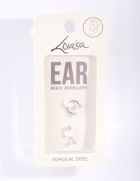 Surgical Steel Diamante Horseshoe Barbell 2 Pack - link has visual effect only