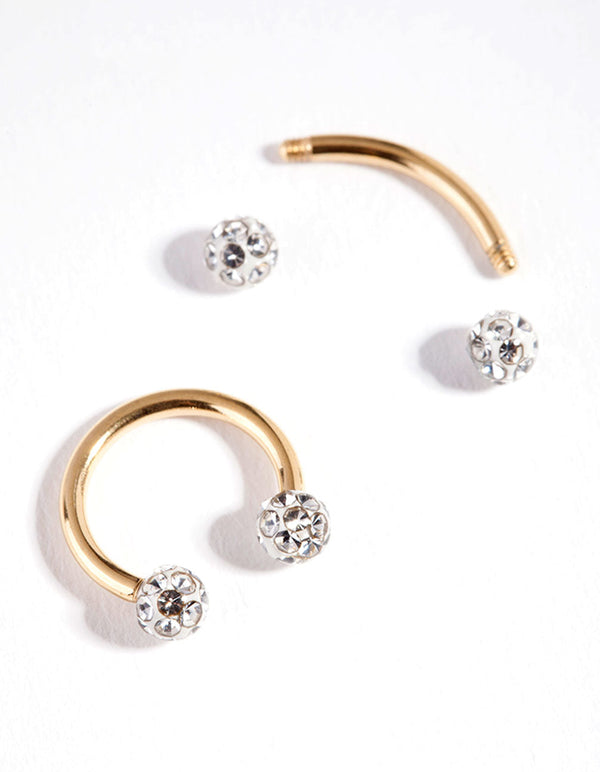 Surgical Steel Gold Horseshoe Earring 2 Pack