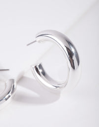 Real Silver Plated Hoop Earrings - link has visual effect only