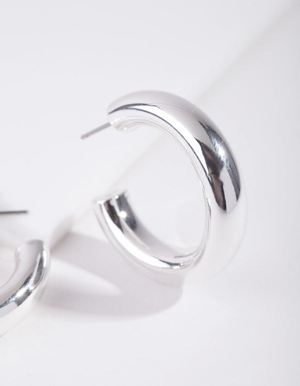 Real Silver Plated Hoop Earrings
