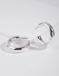 Real Silver Plated Hoop Earrings - link has visual effect only