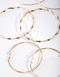 Real Gold Plated Hoop 3 Pack - link has visual effect only
