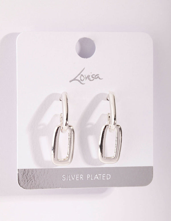 Real Silver Plated Chain Link Earrings