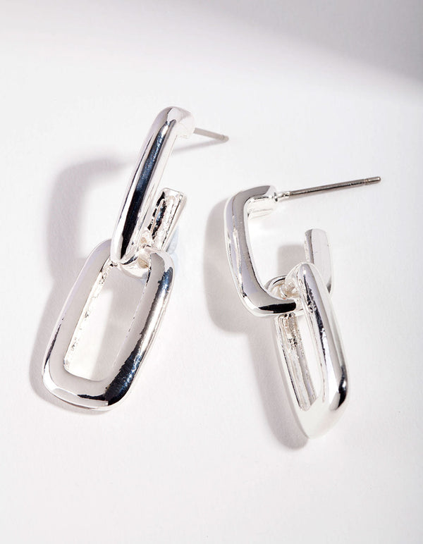 Real Silver Plated Chain Link Earrings