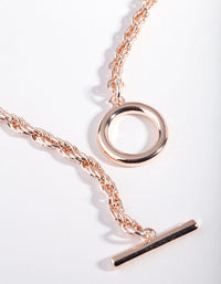 Real Rose Gold Plated Rope Chain Necklace - link has visual effect only