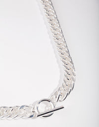 Real Silver Plated Curb Chain Necklace - link has visual effect only