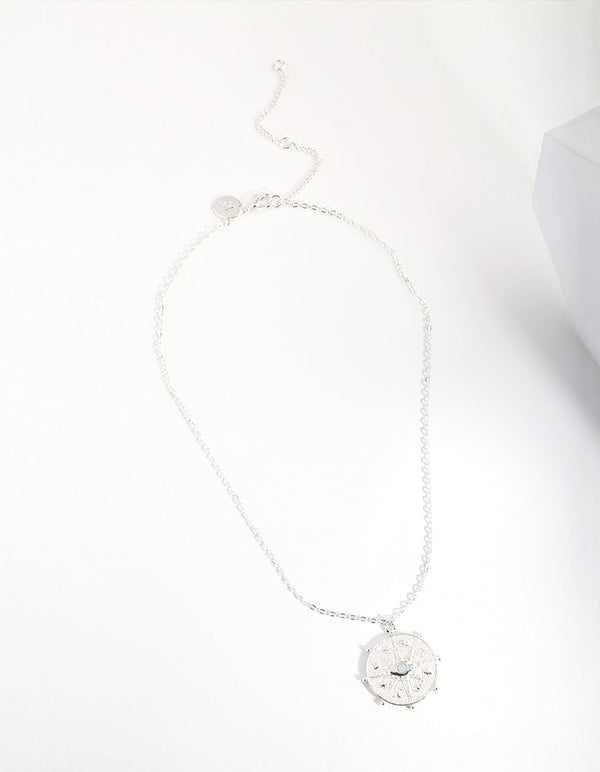 Silver Eye Medallion Necklace