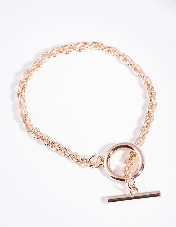 Real Rose Gold Plated Foxtail Bracelet