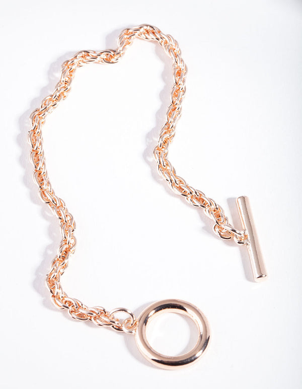 Real Rose Gold Plated Foxtail Bracelet